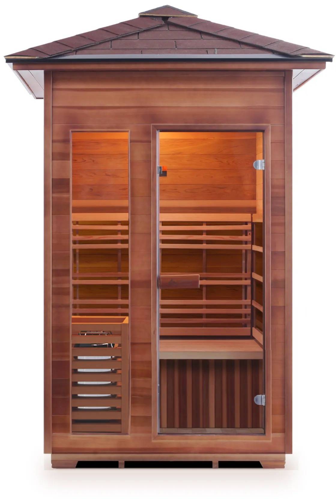 ZiahCare's Enlighten SunRise 2 Person Traditional Sauna Mockup Image 3