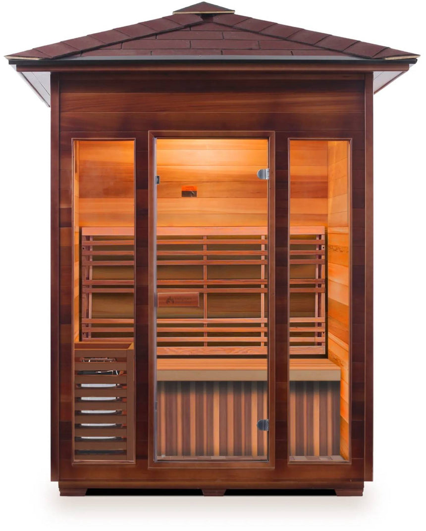 ZiahCare's Enlighten SunRise 3 Person Traditional Sauna Mockup Image 4