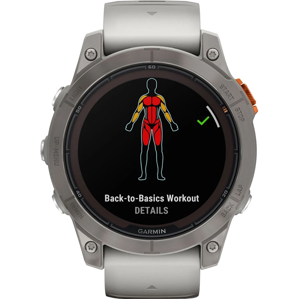 garmin fenix 7 pro sapphire solar edition Titanium with Fog Gray Ember Orange Band gar131 mockup 8