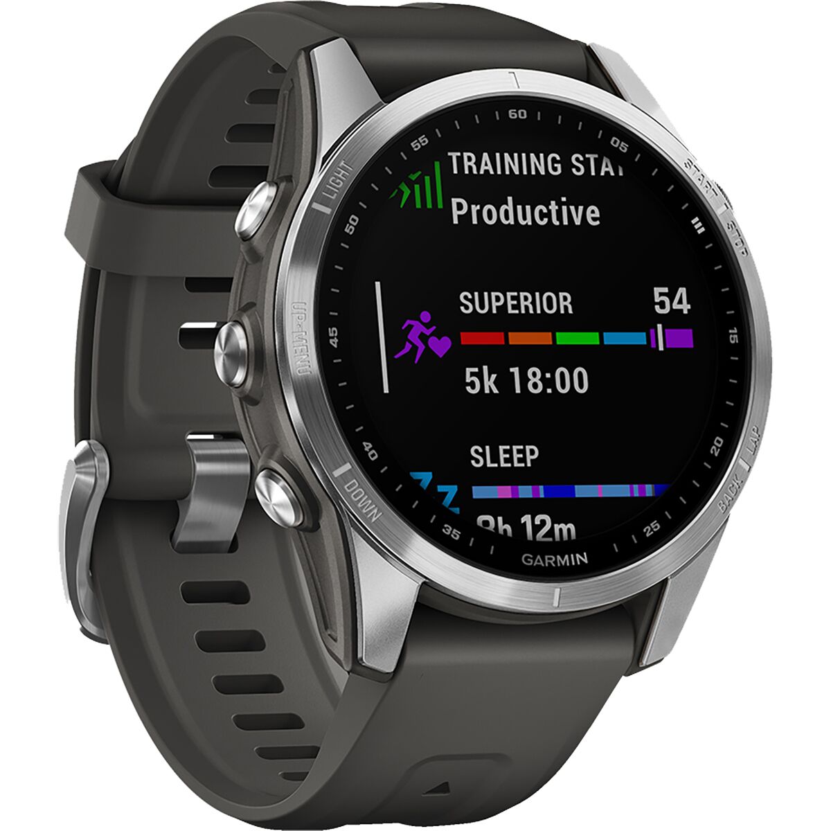 garmin fenix 7s standard edition gar133 silver graphite band mockup