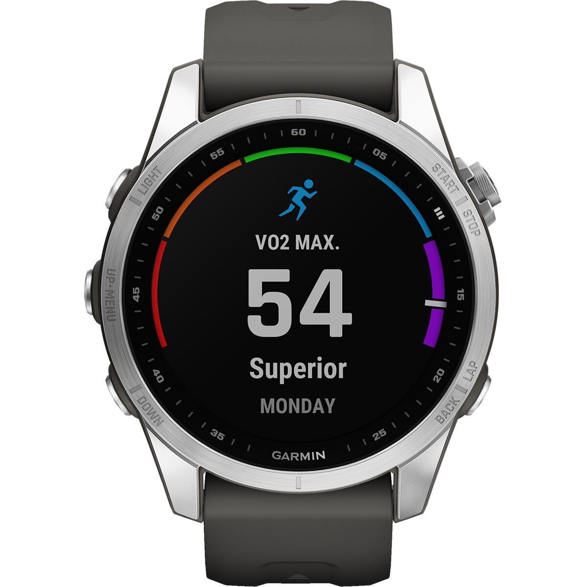 garmin fenix 7s standard edition gar133 silver graphite band mockup 5