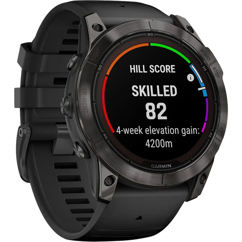 garmin fenix 7x pro sapphire solar edition Carbon Gray DLC Titanium with Black Band gar131