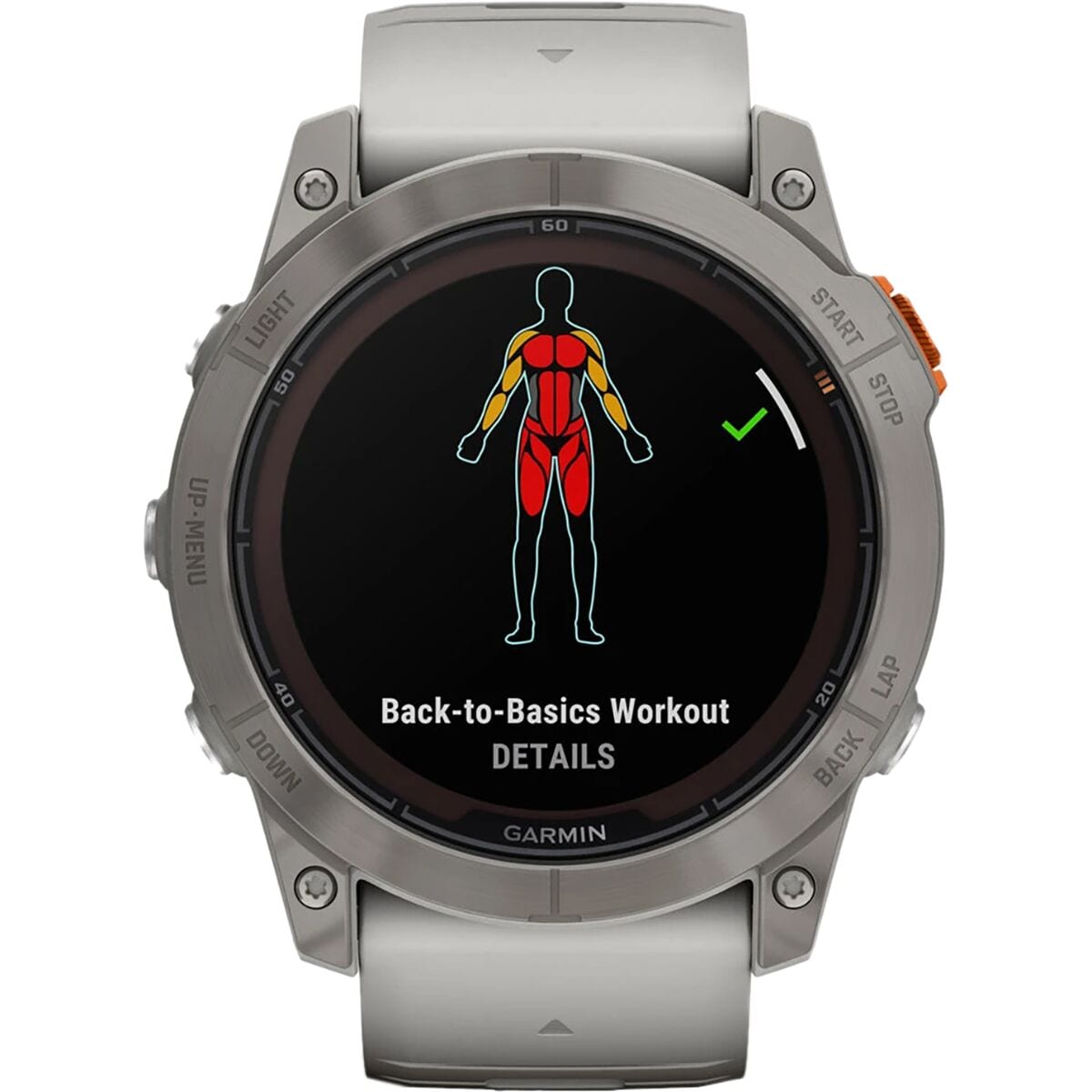 garmin fenix 7x pro sapphire solar edition Titanium with Fog Gray Ember Orange Band gar131