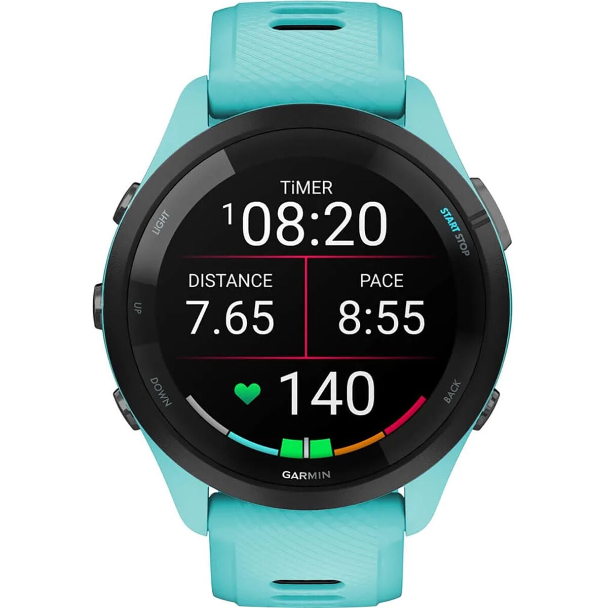 garmin forerunner65 gar066 black bezel aqua case aqua black band mockup