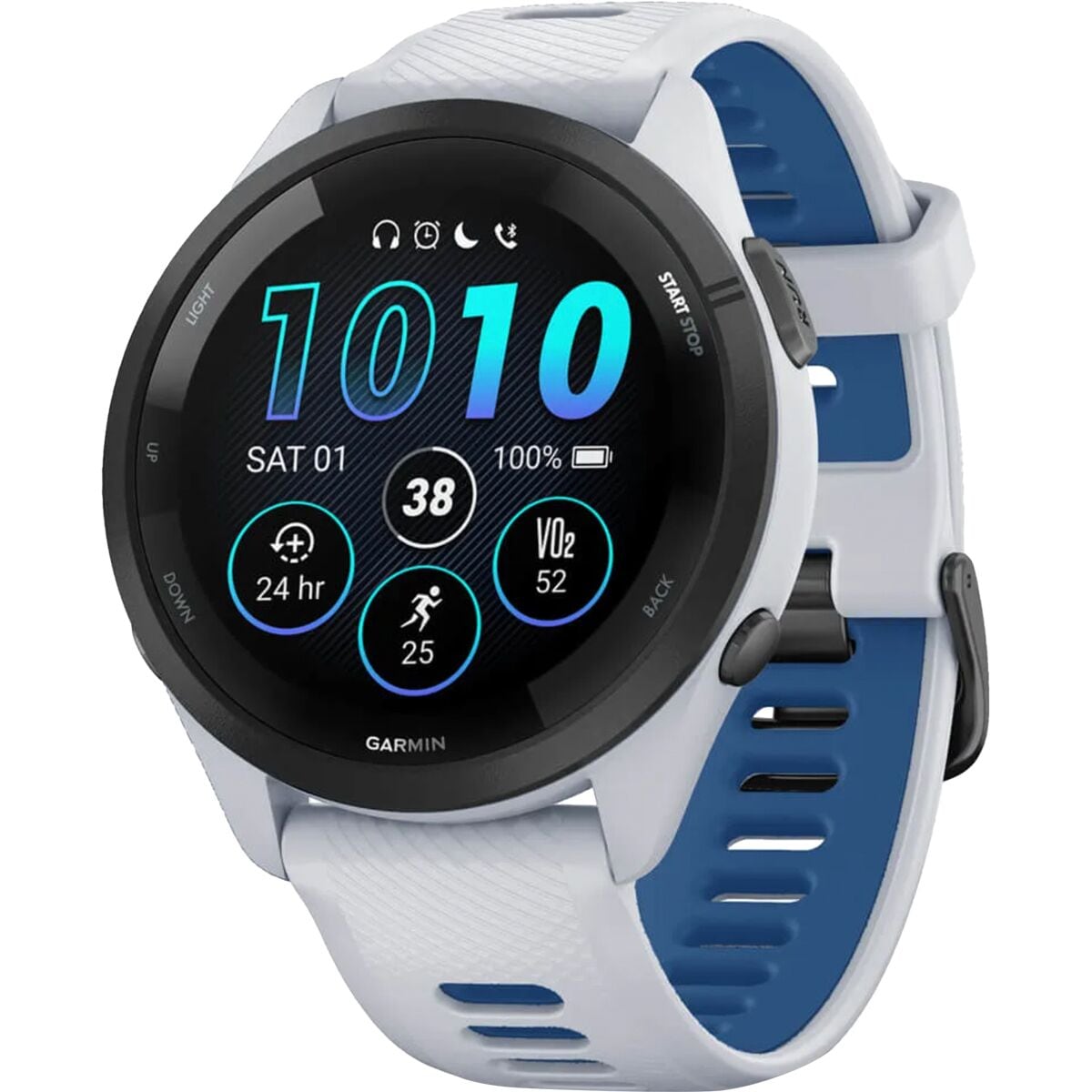 garmin forerunner65 gar066 black bezel whitestone case whitestone tidal blue band mockup 5