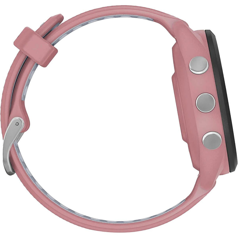 garmin forerunner65s gar067 black bezel light pink case light pink whitestone band mockup