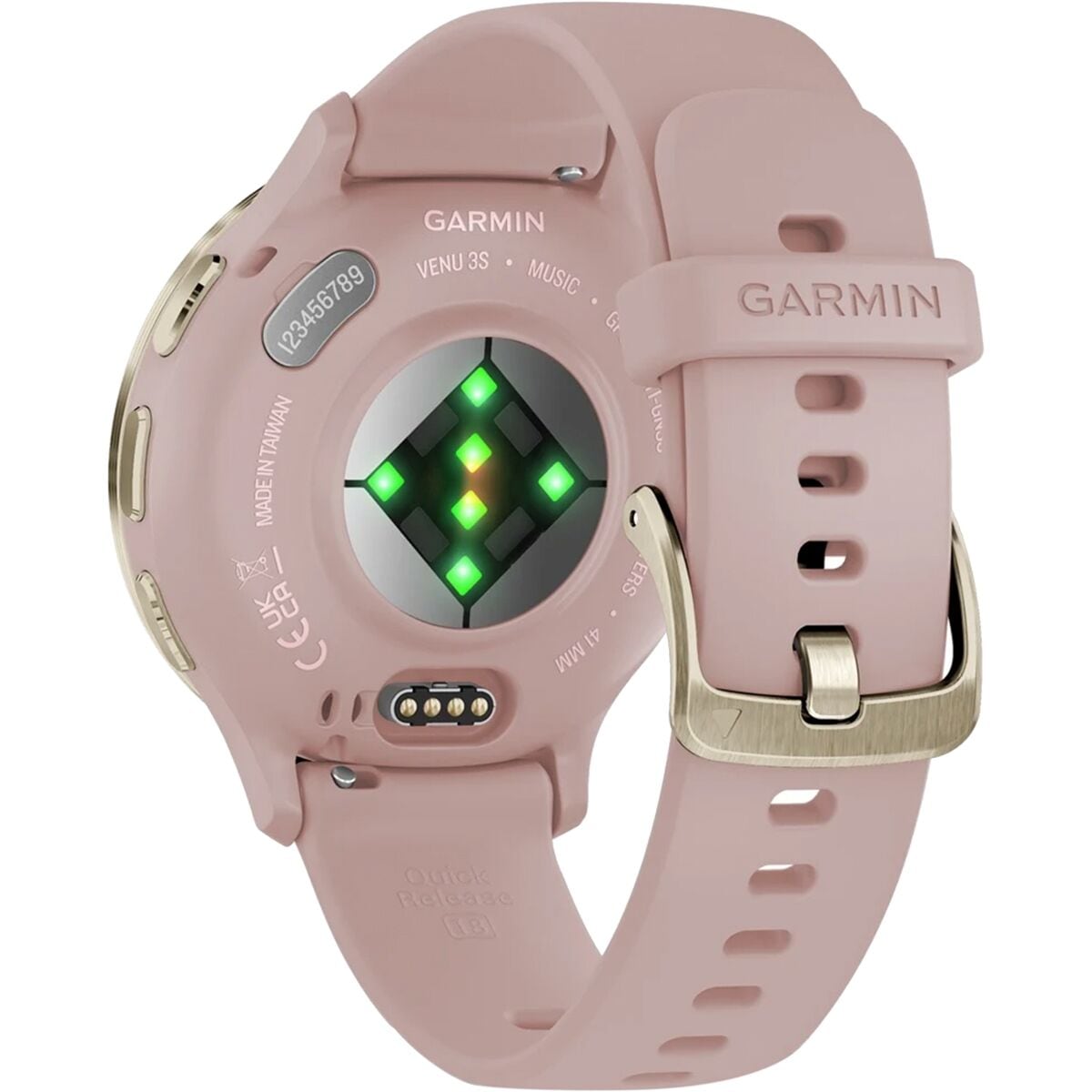 garmin venus gar125 soft gold bezel dust rose case silicone band mockup