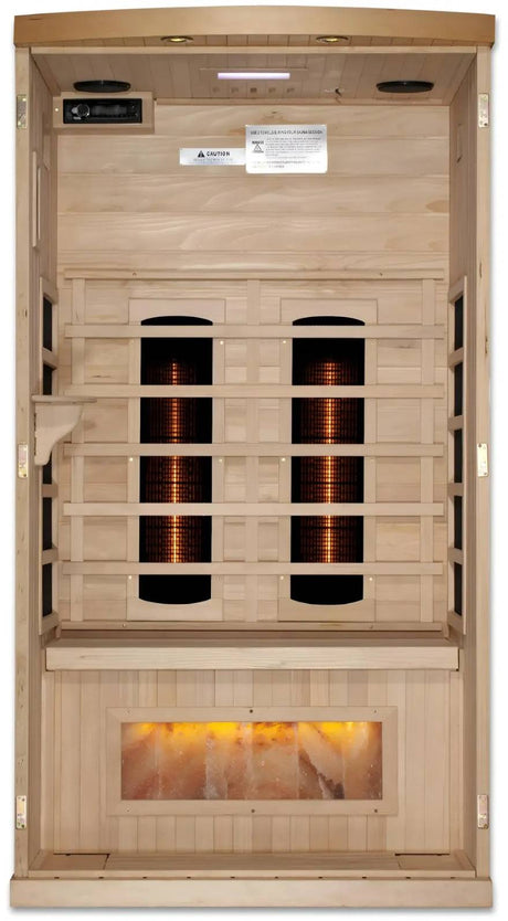 ZiahCare's Golden Designs 1-2 Person Full Spectrum Infrared Sauna Reserve Edition Mockup Image 2