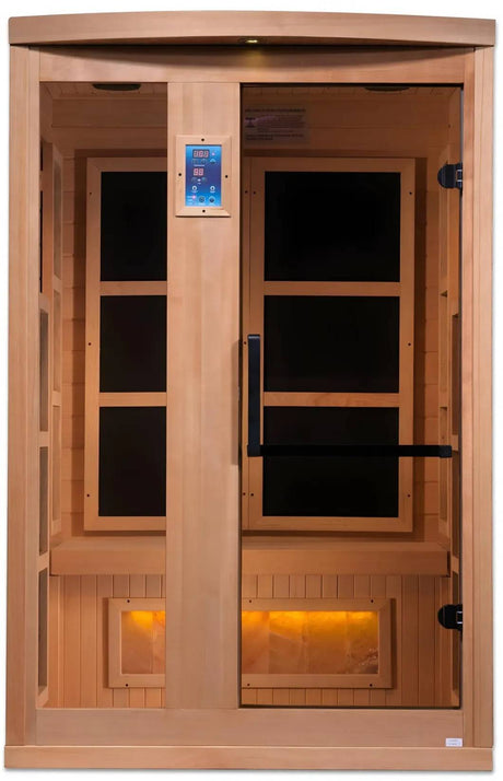 ZiahCare's Golden Designs 2 Person Far Infrared Sauna Hotel Edition Mockup Image 1