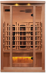 ZiahCare's Golden Designs 2 Person Full Spectrum Infrared Sauna Reserve Edition Mockup Image 1