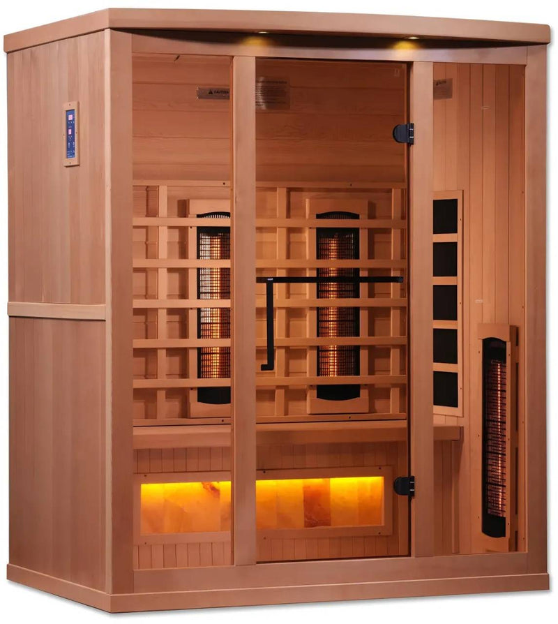 ZiahCare's Golden Designs 3 Person Full Spectrum Infrared Sauna Reserve Edition Mockup Image 3