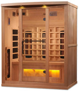 ZiahCare's Golden Designs 3 Person Full Spectrum Infrared Sauna Reserve Edition Mockup Image 4