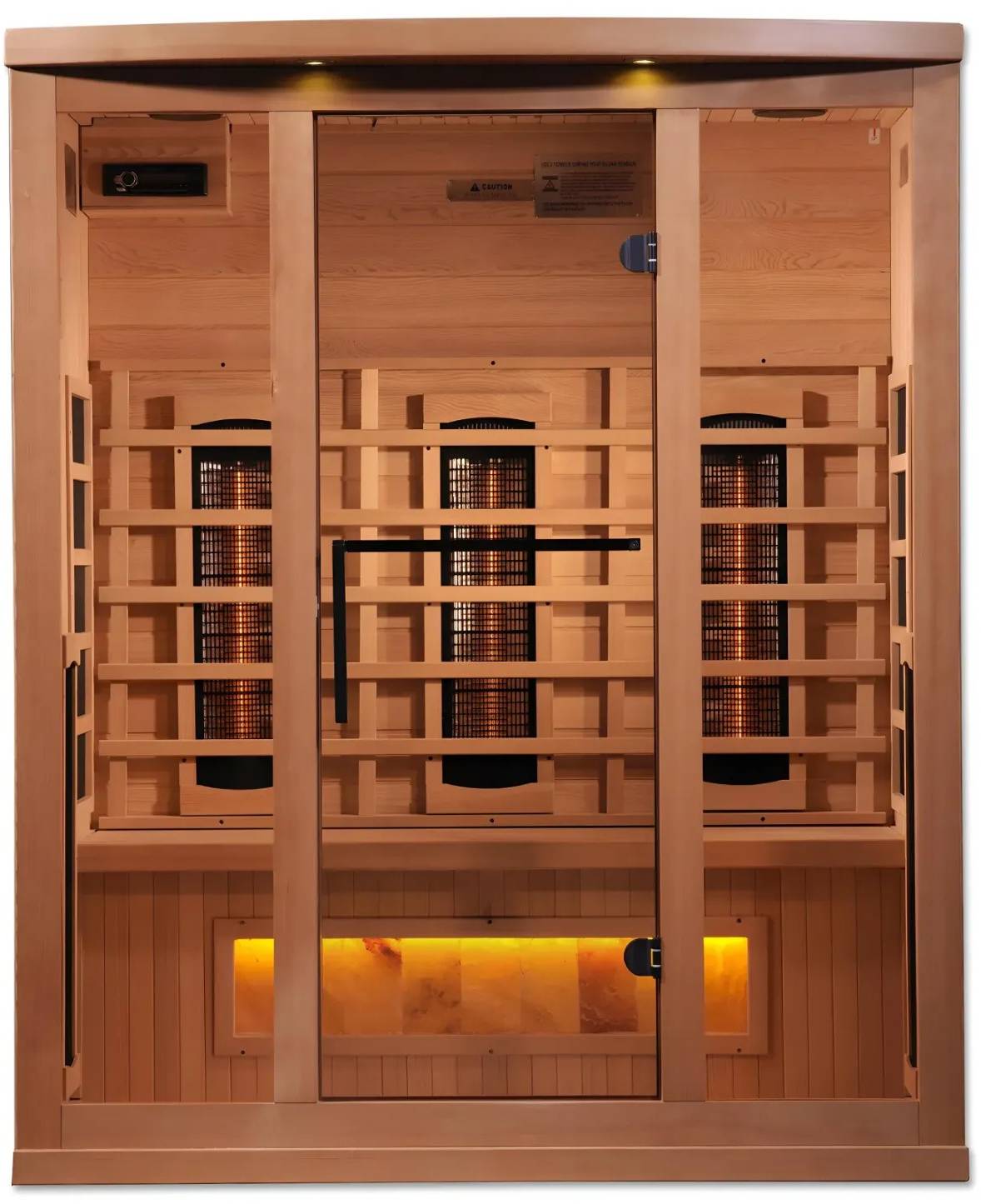 ZiahCare's Golden Designs 3 Person Full Spectrum Infrared Sauna Reserve Edition Mockup Image 1