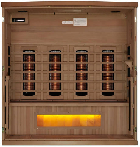 ZiahCare's Golden Designs 4 Person Full Spectrum Infrared Sauna Reserve Edition Mockup Image 2