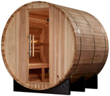 ZiahCare's Golden Designs Arosa 4 Person Barrel Sauna Mockup Image 4