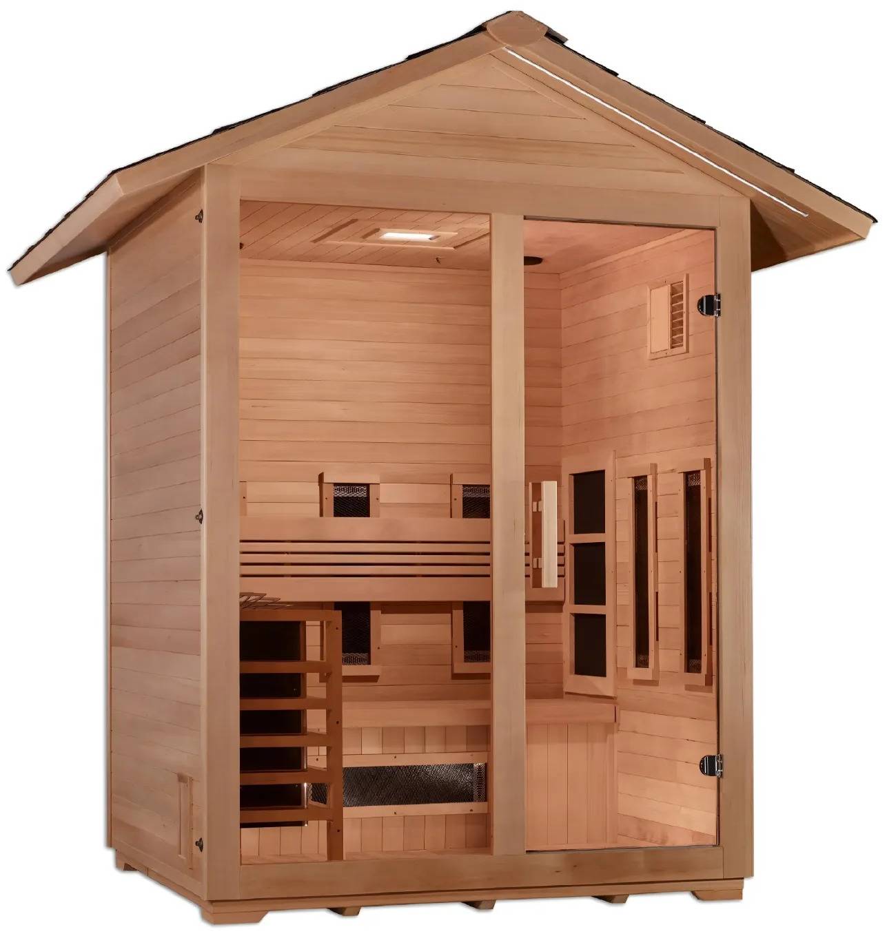 ZiahCare's Golden Designs Carinthia 3 Person Hybrid Sauna Mockup Image 2