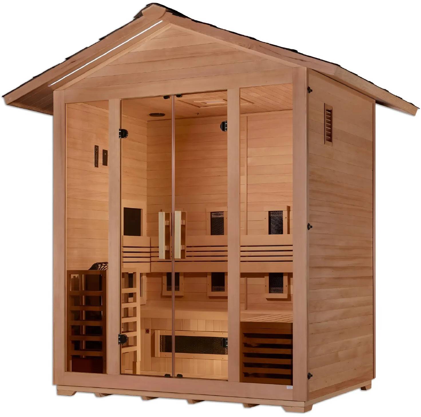 ZiahCare's Golden Designs Gargellen 5 Person Hybrid Sauna Mockup Image 3