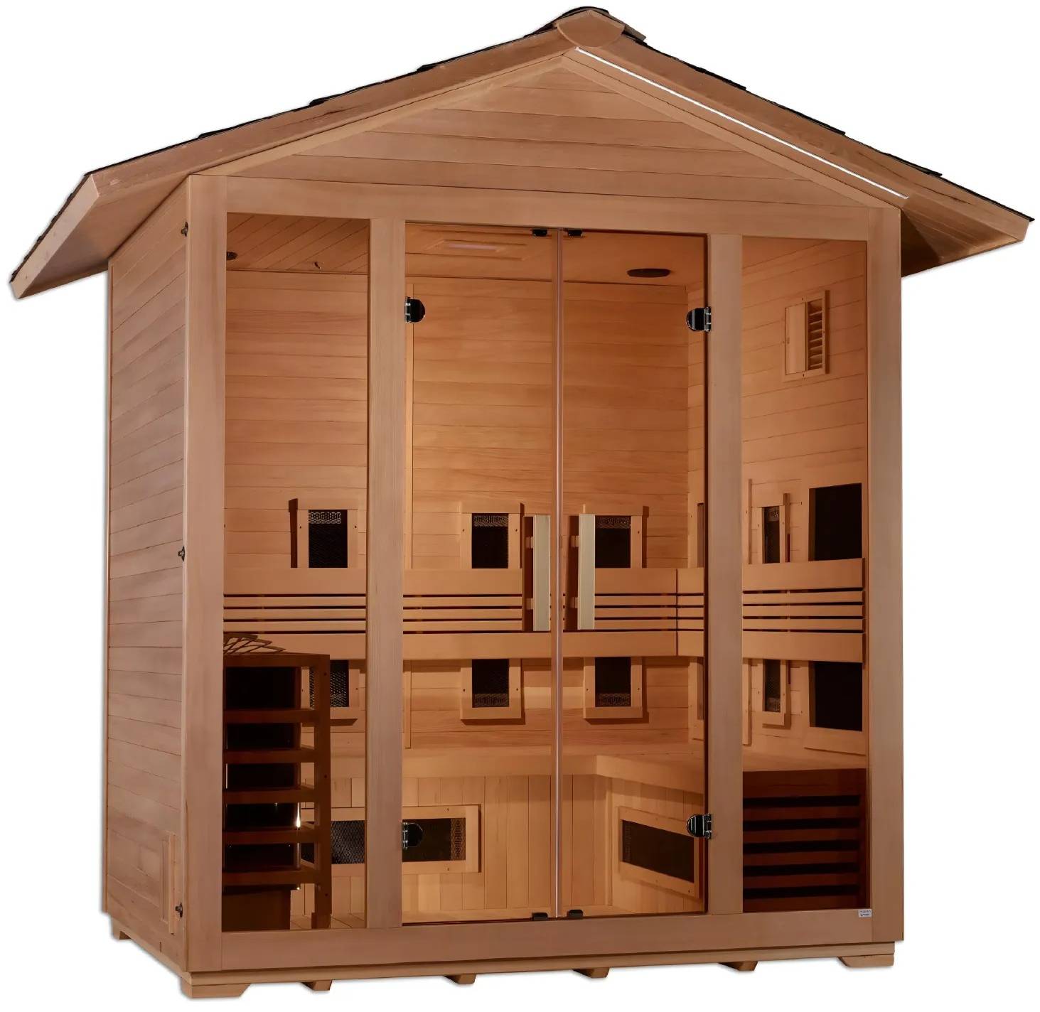 ZiahCare's Golden Designs Gargellen 5 Person Hybrid Sauna Mockup Image 2