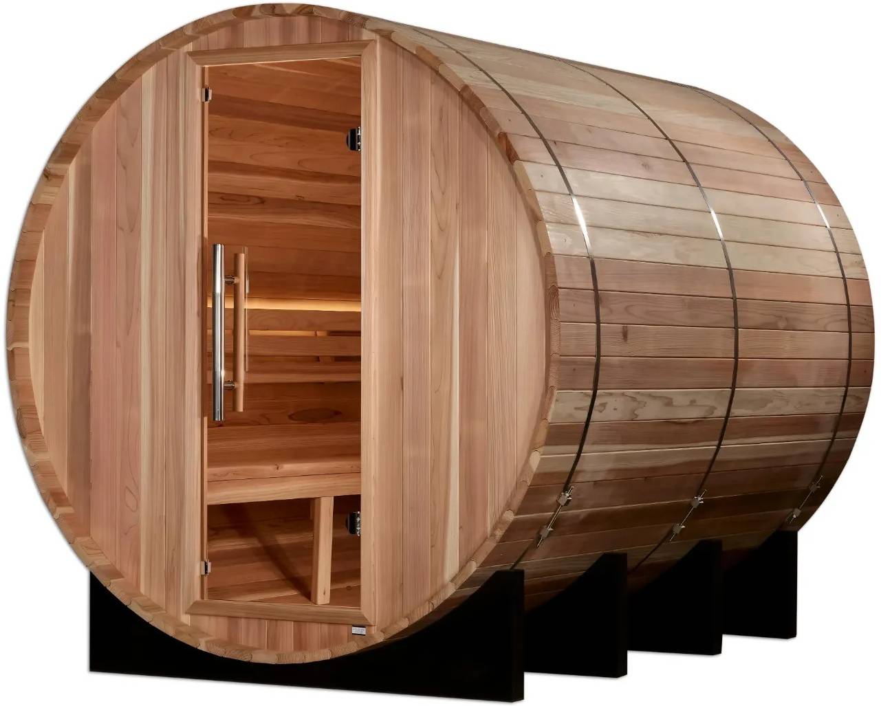 ZiahCare's Golden Designs Klosters 6 Person Barrel Sauna Mockup Image 1