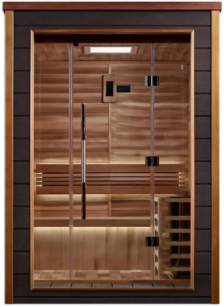 ZiahCare's Golden Designs Narvik 2 Person Traditional Sauna Mockup Image 1