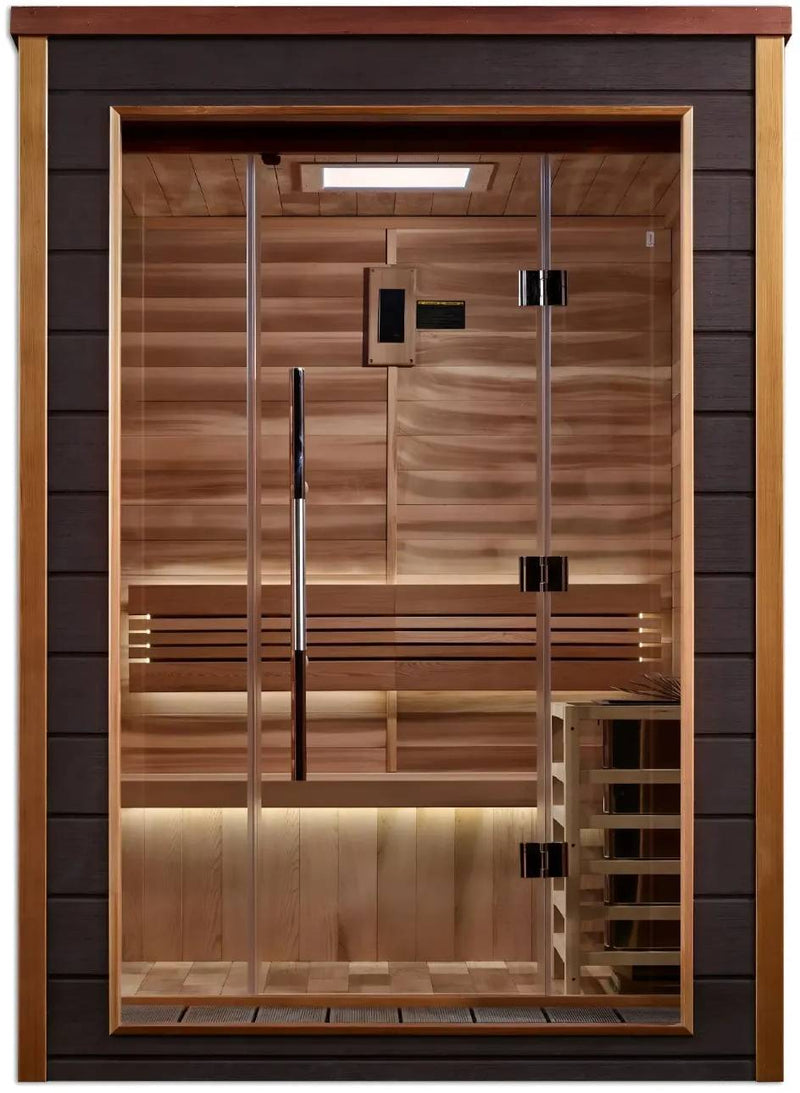 ZiahCare's Golden Designs Narvik 2 Person Traditional Sauna Mockup Image 1