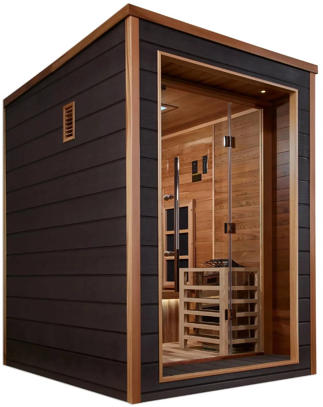 ZiahCare's Golden Designs Nora 2 Person Hybrid Sauna Mockup Image 2