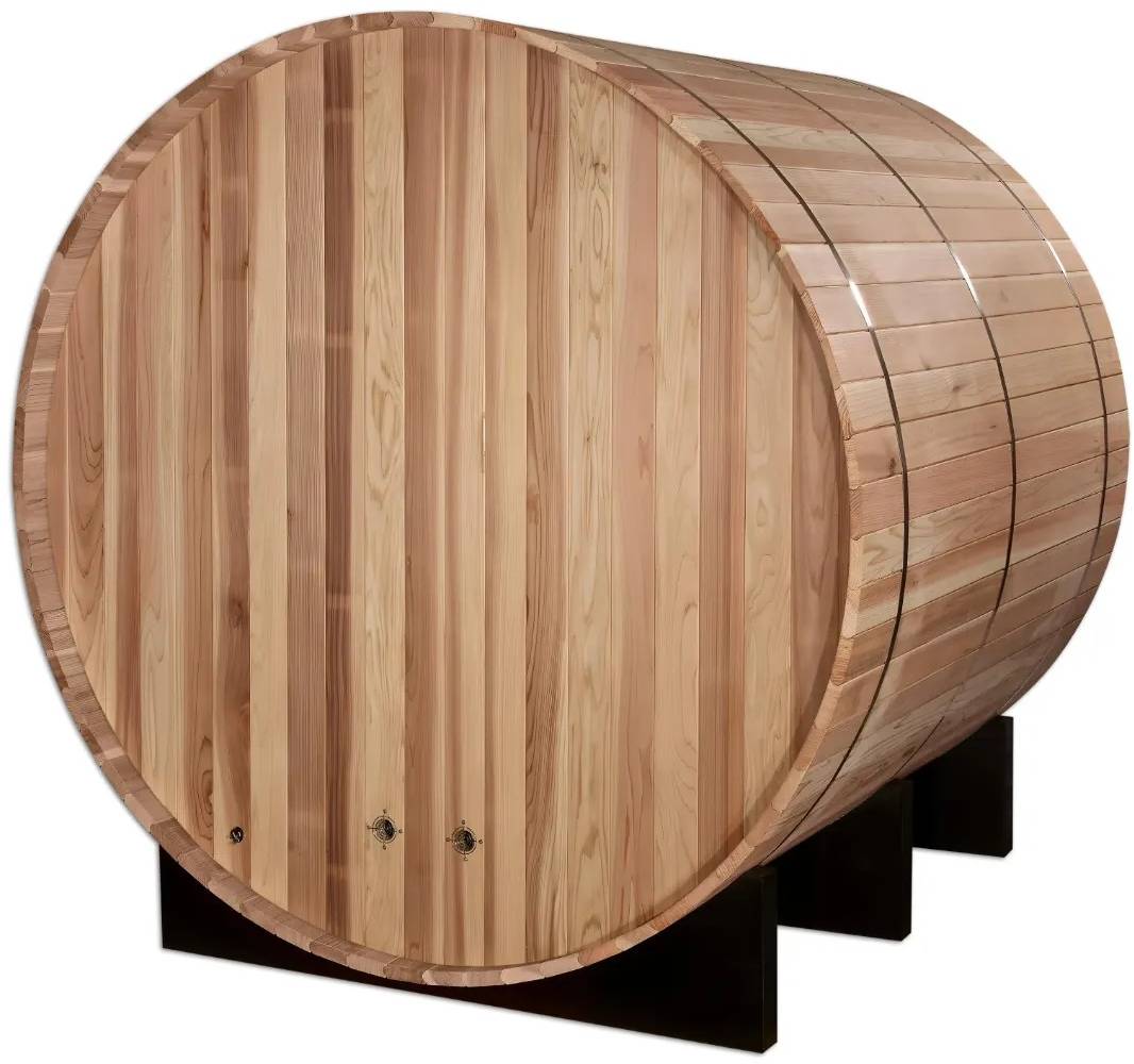 ZiahCare's Golden Designs St. Moritz 2 Person Barrel Sauna Mockup Image 2