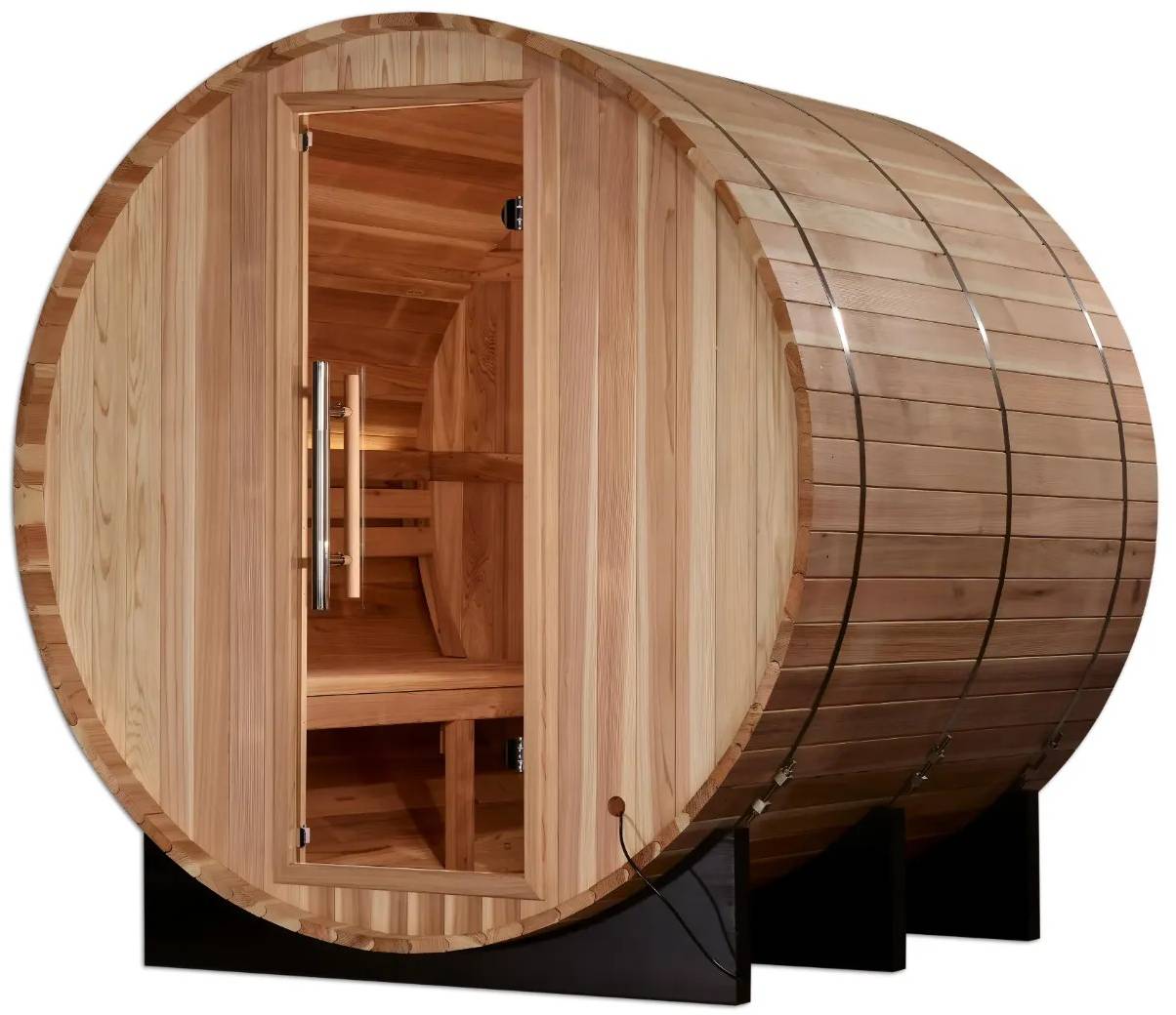 ZiahCare's Golden Designs St. Moritz 2 Person Barrel Sauna Mockup Image 1