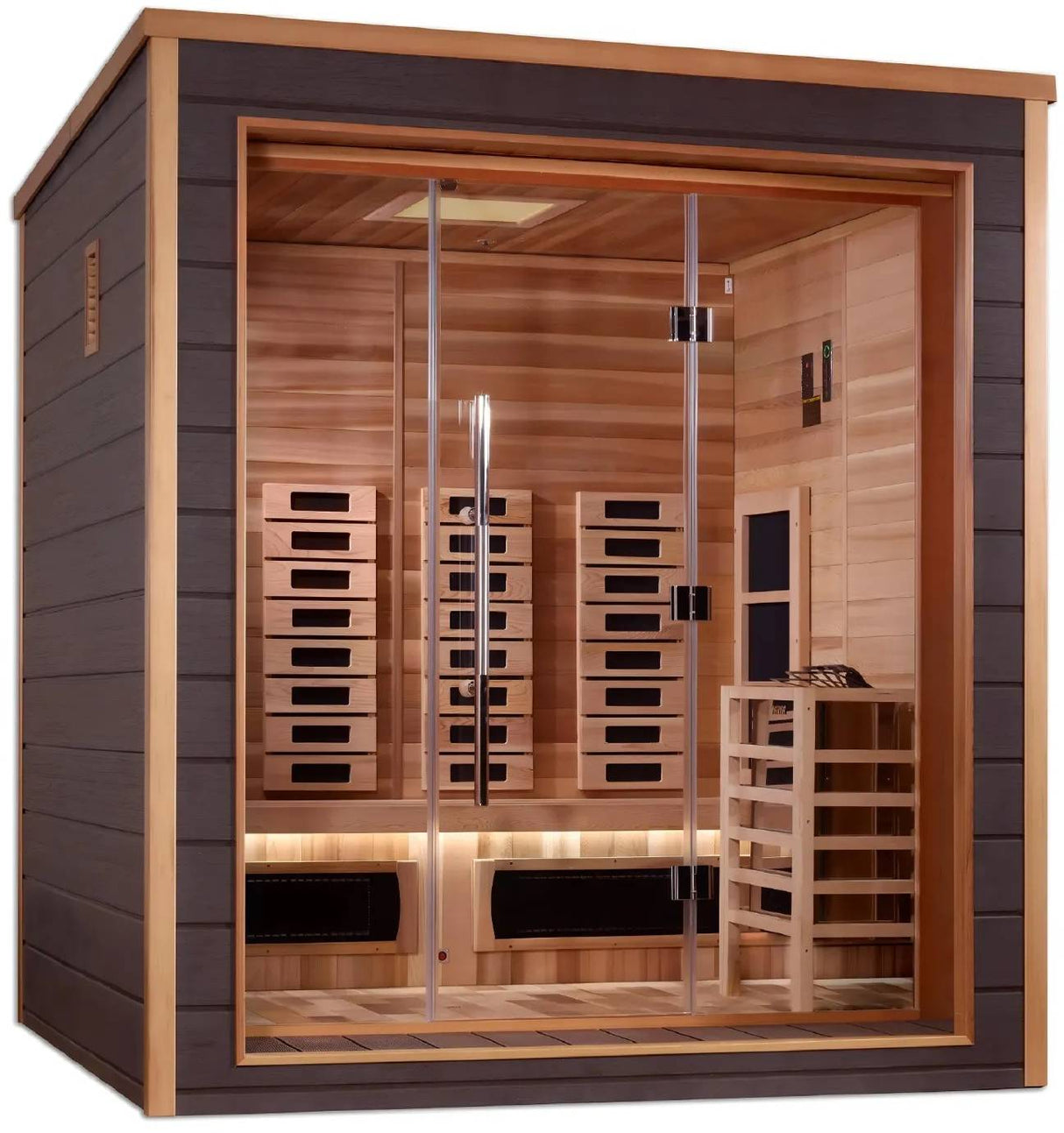 ZiahCare's Golden Designs Visby 3 Person Hybrid Sauna Mockup Image 3