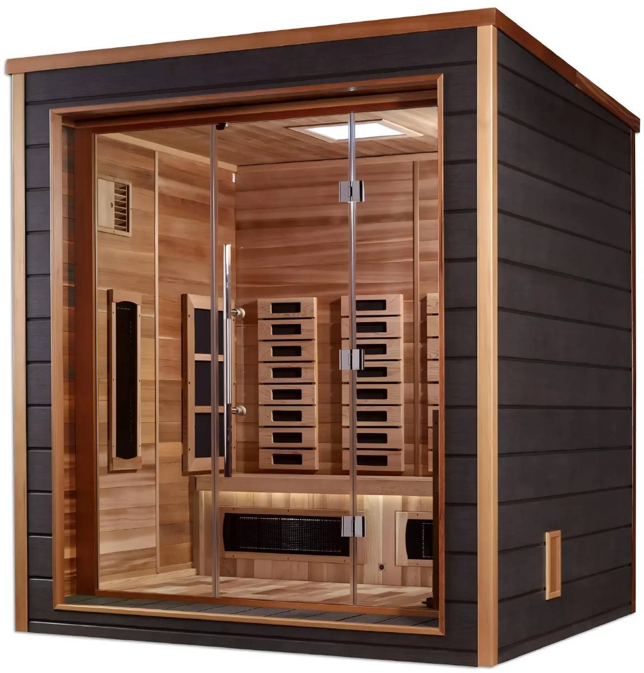 ZiahCare's Golden Designs Visby 3 Person Hybrid Sauna Mockup Image 2