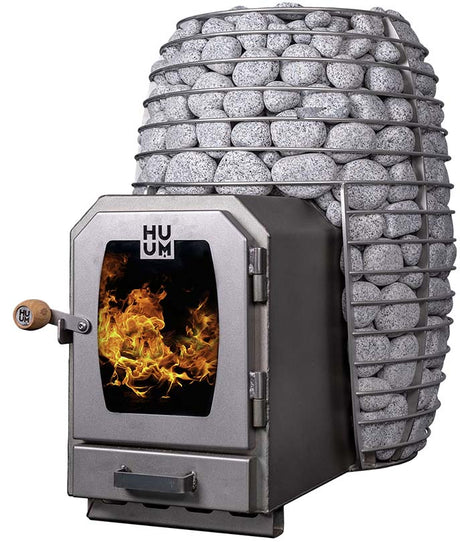 HUUM Hive Wood Series Natural Wood Fired Sauna Heater Mockup Image 3