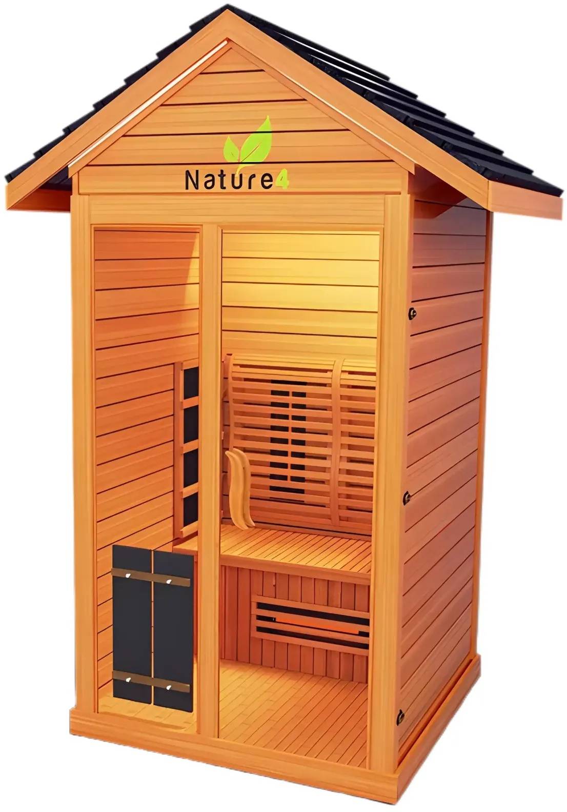 ZiahCare's Medical Saunas 1-2 Person Outdoor Full Spectrum Infrared Sauna Nature 4 Mockup Image 3