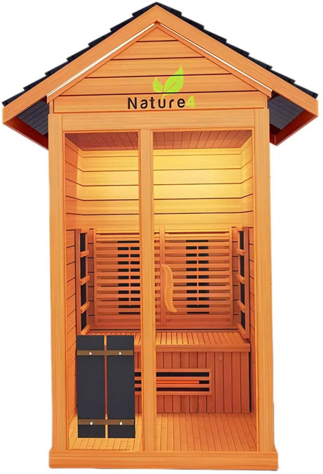 ZiahCare's Medical Saunas 1-2 Person Outdoor Full Spectrum Infrared Sauna Nature 4 Mockup Image 1