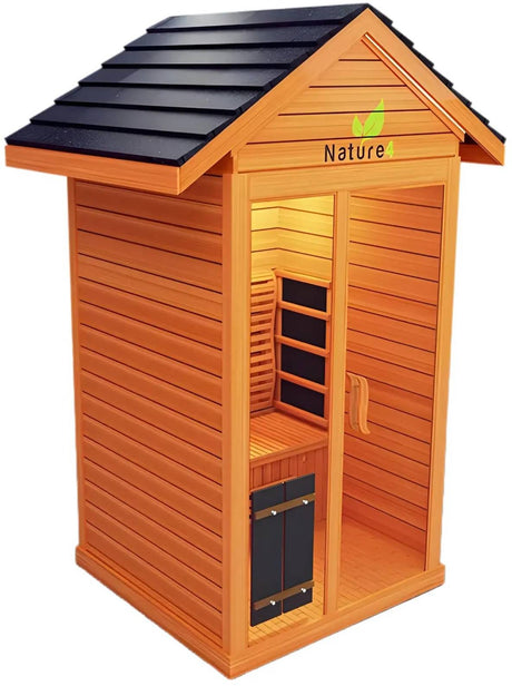 ZiahCare's Medical Saunas 1-2 Person Outdoor Full Spectrum Infrared Sauna Nature 4 Mockup Image 2