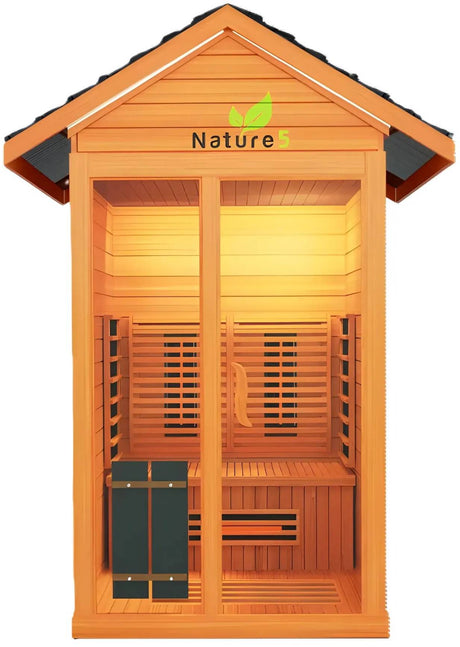 ZiahCare's Medical Saunas 2 Person Outdoor Full Spectrum Infrared Sauna Nature 5 Mockup Image 1