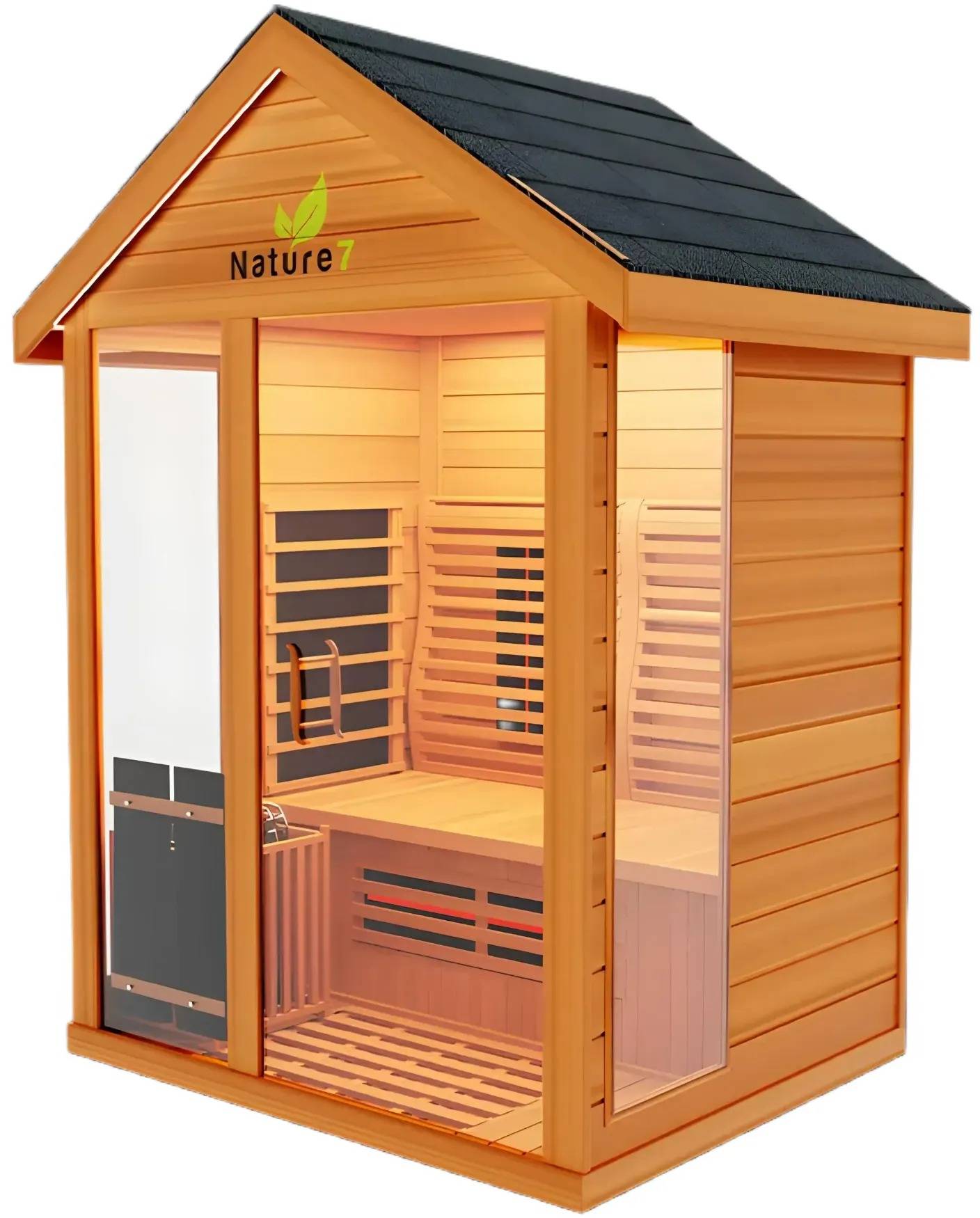 ZiahCare's Medical Saunas 3-4 Person Outdoor Hybrid Sauna Nature 7 Mockup Image 4