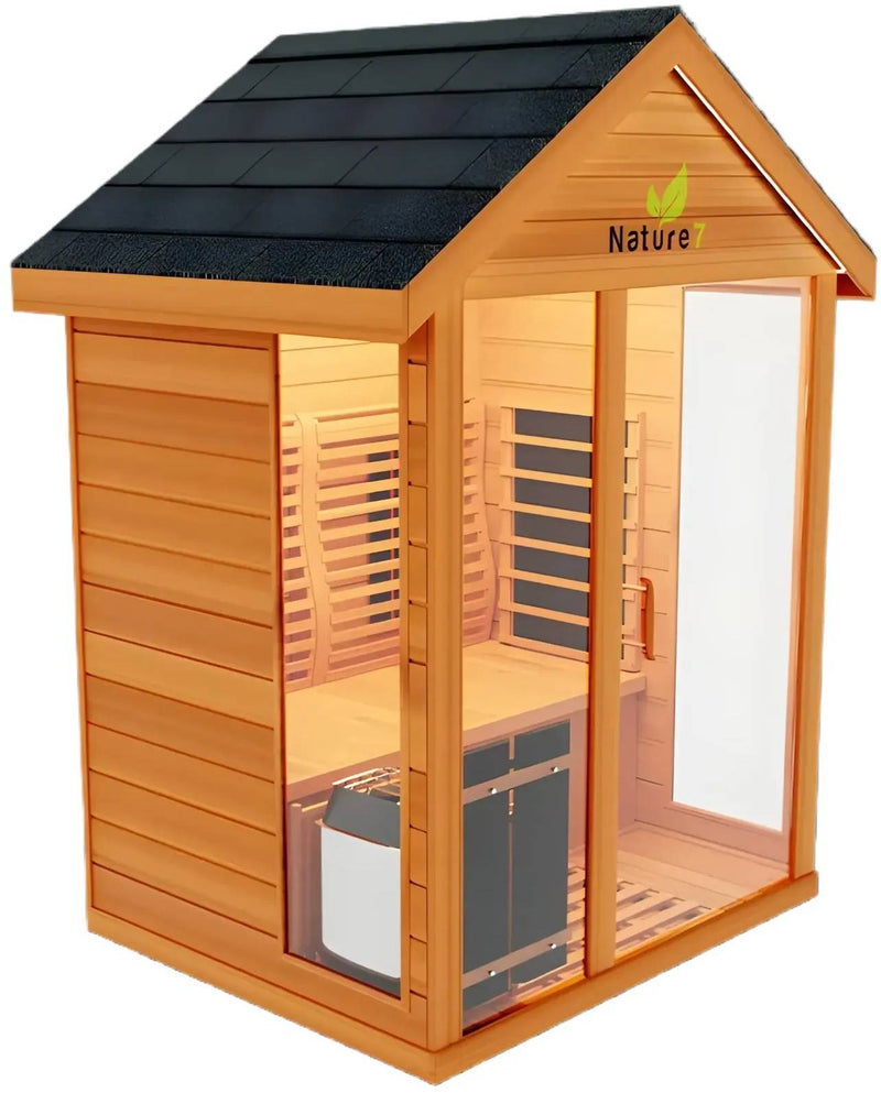 ZiahCare's Medical Saunas 3-4 Person Outdoor Hybrid Sauna Nature 7 Mockup Image 6