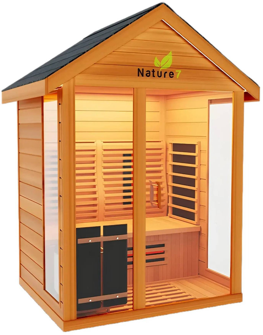 ZiahCare's Medical Saunas 3-4 Person Outdoor Hybrid Sauna Nature 7 Mockup Image 2