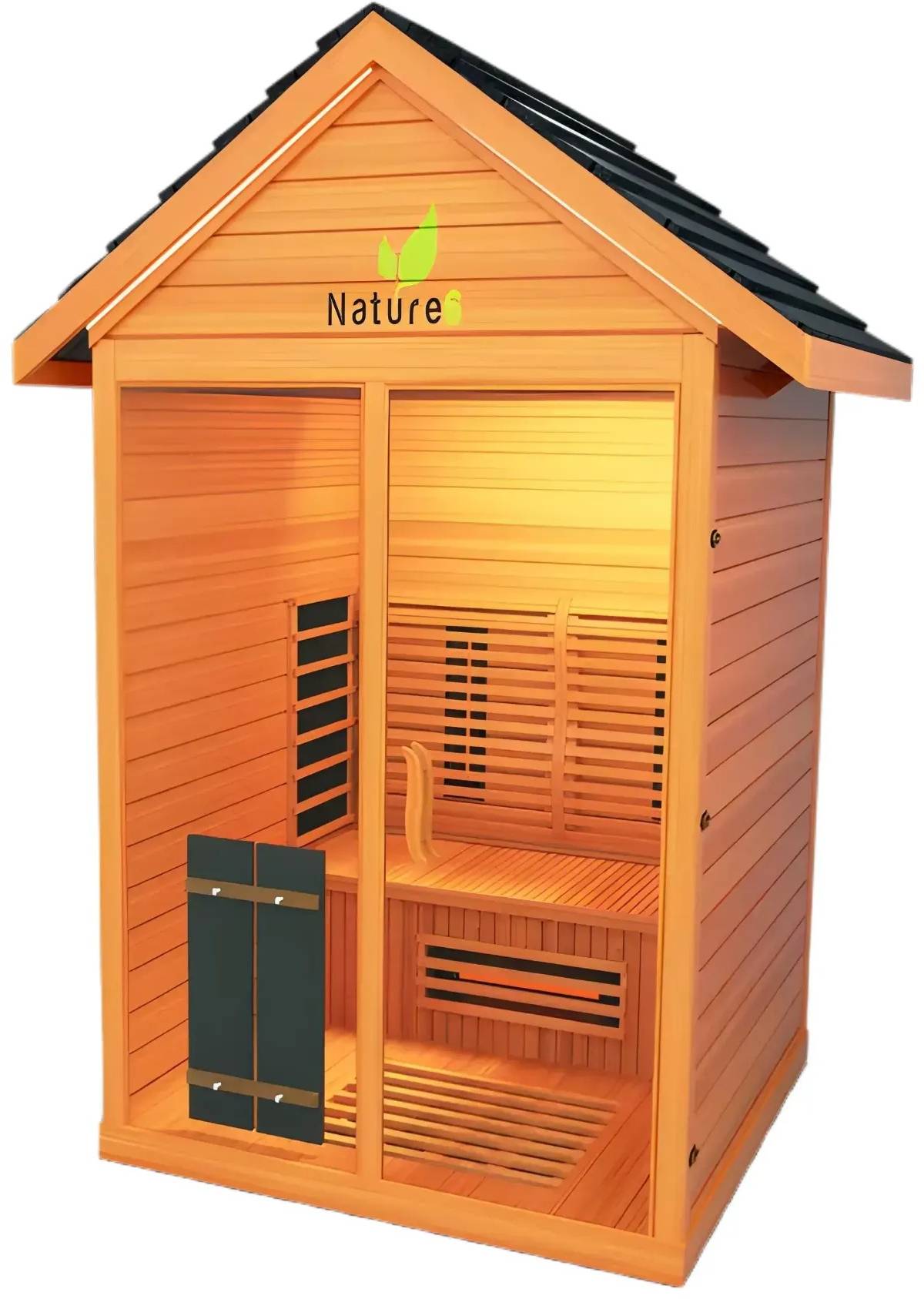 ZiahCare's Medical Saunas 3 Person Outdoor Full Spectrum Infrared Sauna Nature 6 Mockup Image 3