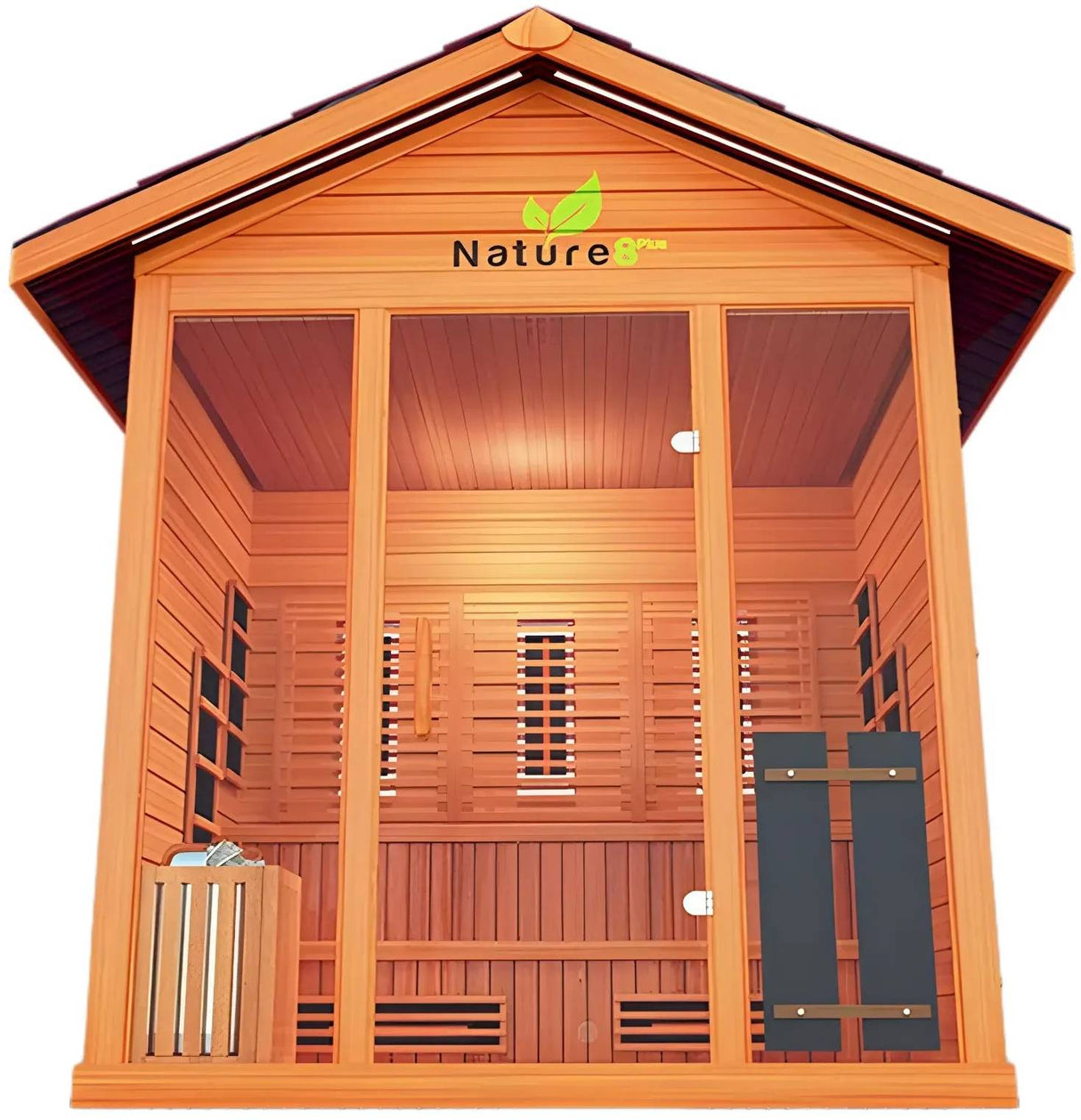 ZiahCare's Medical Saunas 5-6 Person Outdoor Hybrid Sauna Nature 8 Plus Mockup Image 5