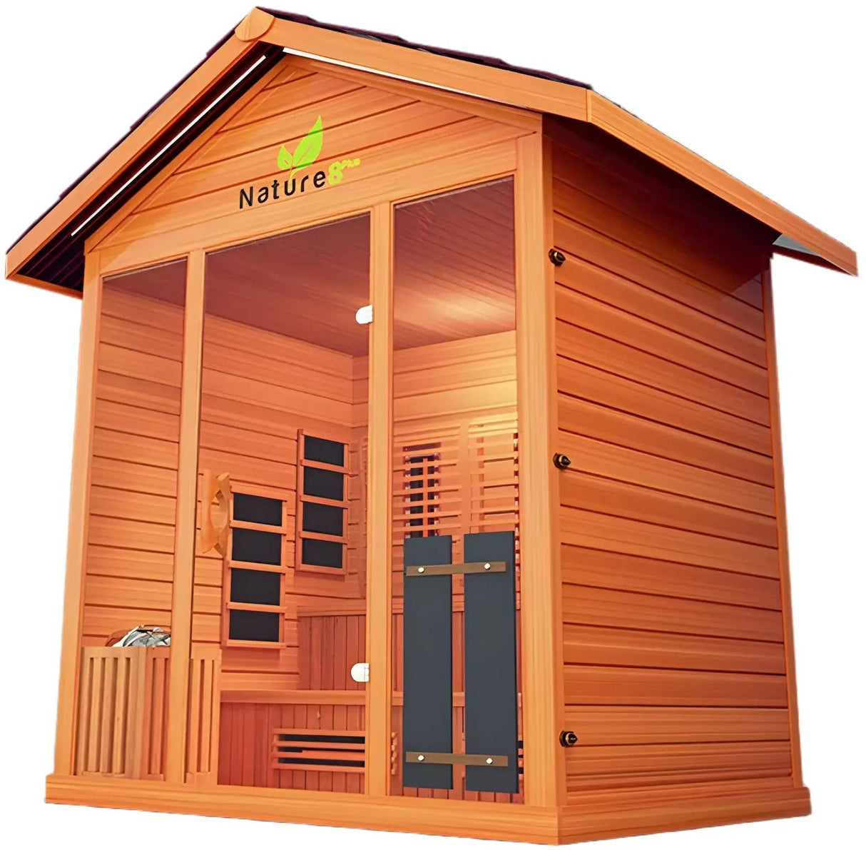 ZiahCare's Medical Saunas 5-6 Person Outdoor Hybrid Sauna Nature 8 Plus Mockup Image 4