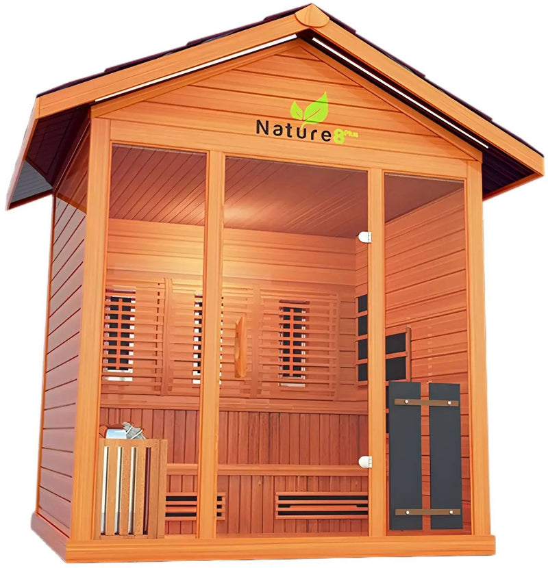 ZiahCare's Medical Saunas 5-6 Person Outdoor Hybrid Sauna Nature 8 Plus Mockup Image 6