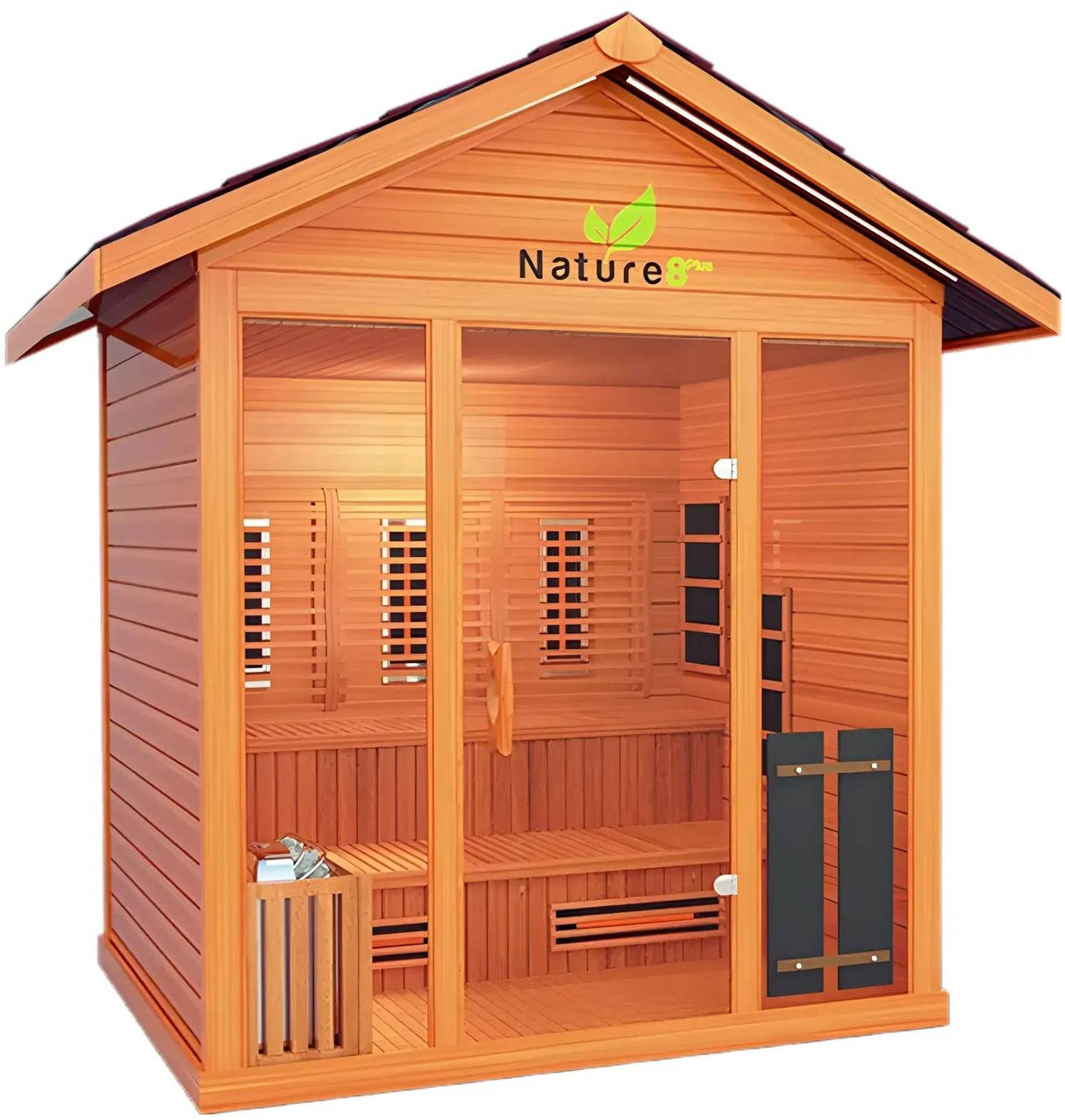 ZiahCare's Medical Saunas 5-6 Person Outdoor Hybrid Sauna Nature 8 Plus Mockup Image 3