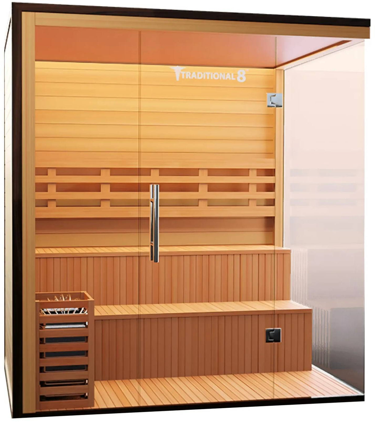 ZiahCare's Medical Saunas 5-6 Person Traditional Sauna Model 8 Plus Mockup Image 3