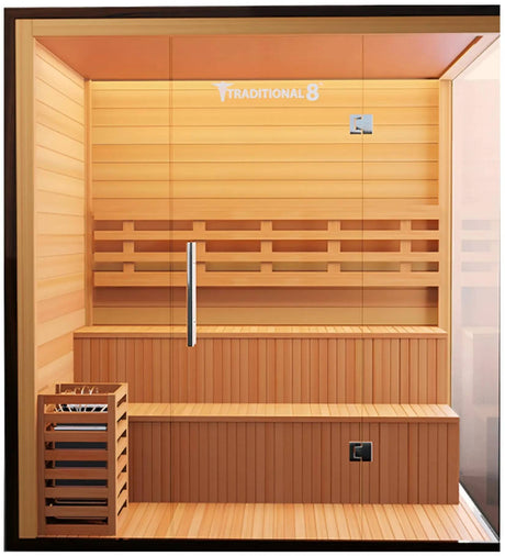 ZiahCare's Medical Saunas 5-6 Person Traditional Sauna Model 8 Plus Mockup Image 1