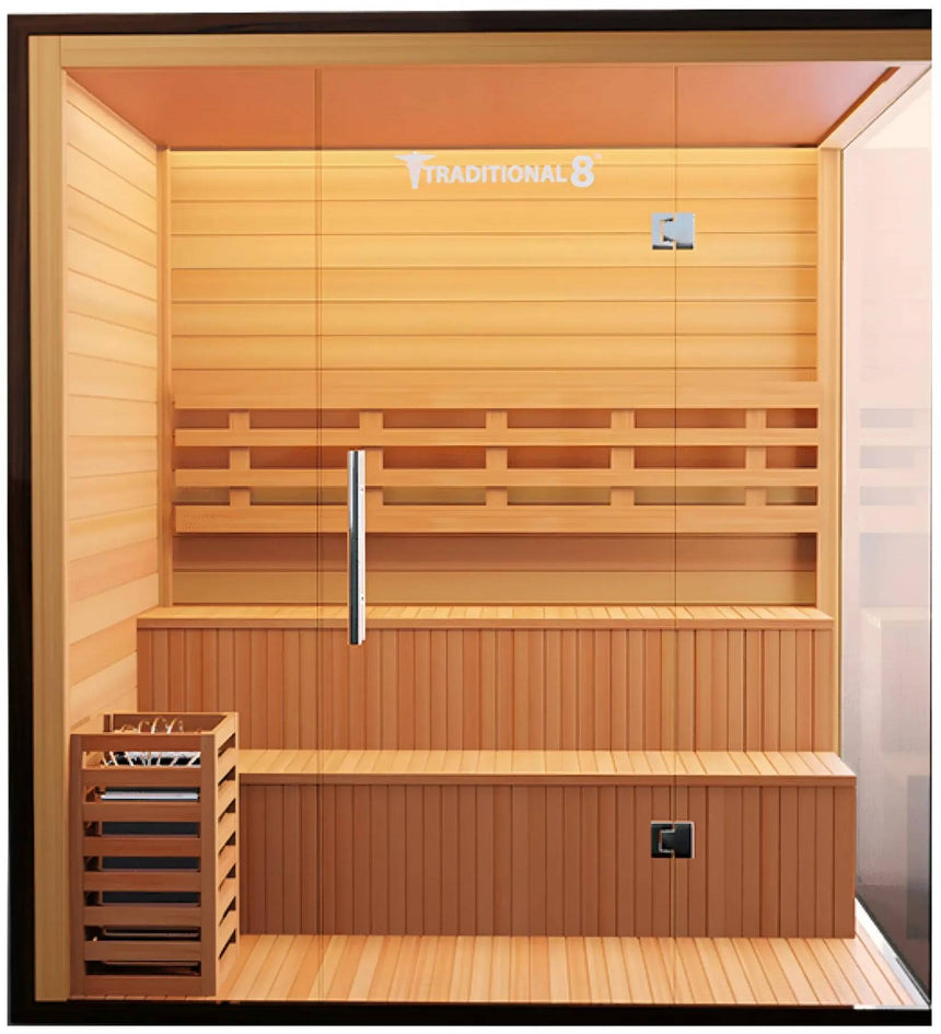 ZiahCare's Medical Saunas 5-6 Person Traditional Sauna Model 8 Plus Mockup Image 1