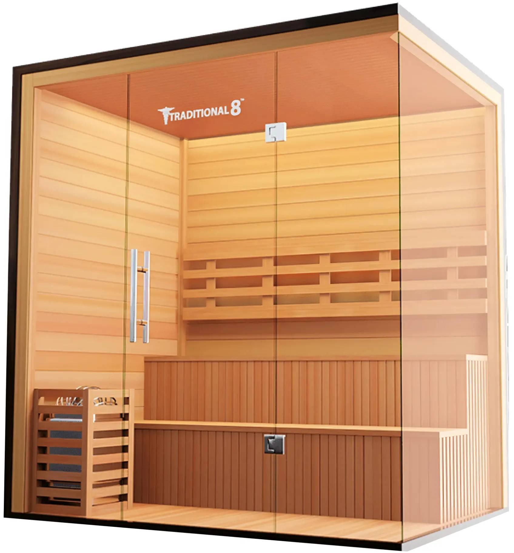 ZiahCare's Medical Saunas 5-6 Person Traditional Sauna Model 8 Plus Mockup Image 4