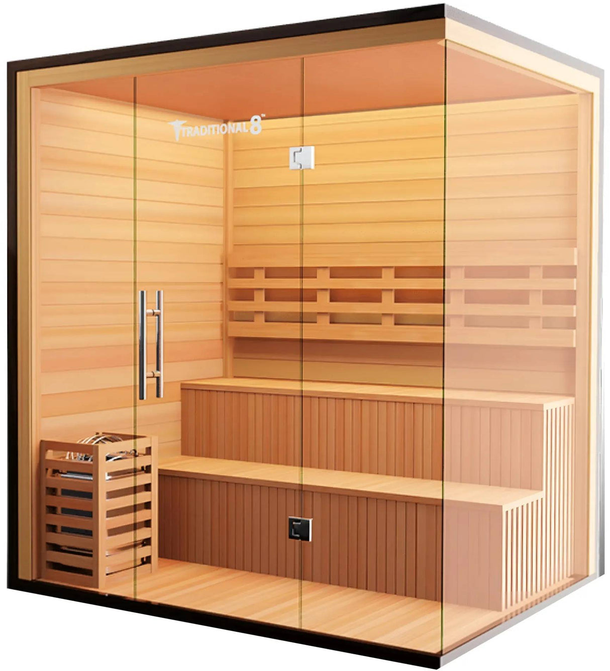 ZiahCare's Medical Saunas 5-6 Person Traditional Sauna Model 8 Plus Mockup Image 6