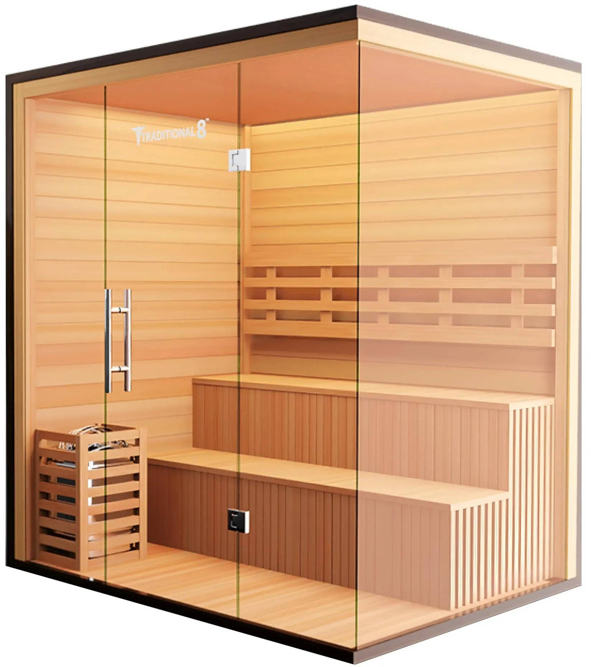 ZiahCare's Medical Saunas 5-6 Person Traditional Sauna Model 8 Plus Mockup Image 8