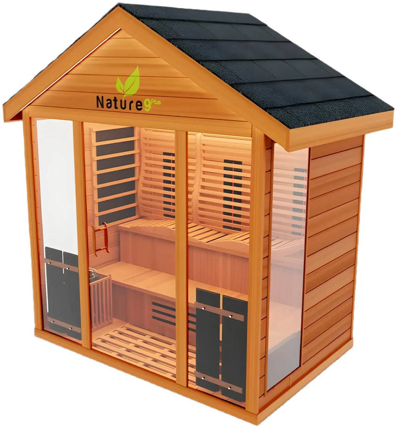 ZiahCare's Medical Saunas 6 Person Outdoor Hybrid Sauna Nature 9 Plus Mockup Image 7